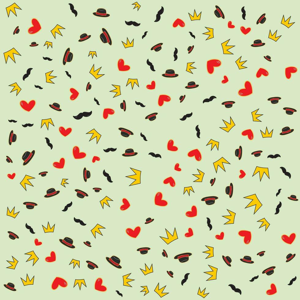 Seamless pattern for the holiday Father's Day. Flat style. Design for fabric, textile, wallpaper, packaging vector