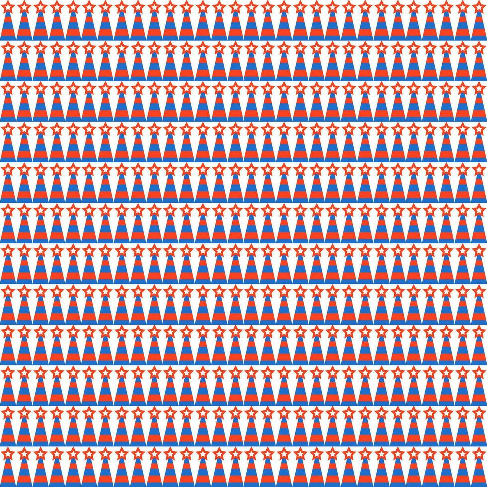 4th of July watercolor seamless pattern. Hand drawn ribbon bows, stars, and hearts with the American flag on dark blue background. I love USA repeated design vector