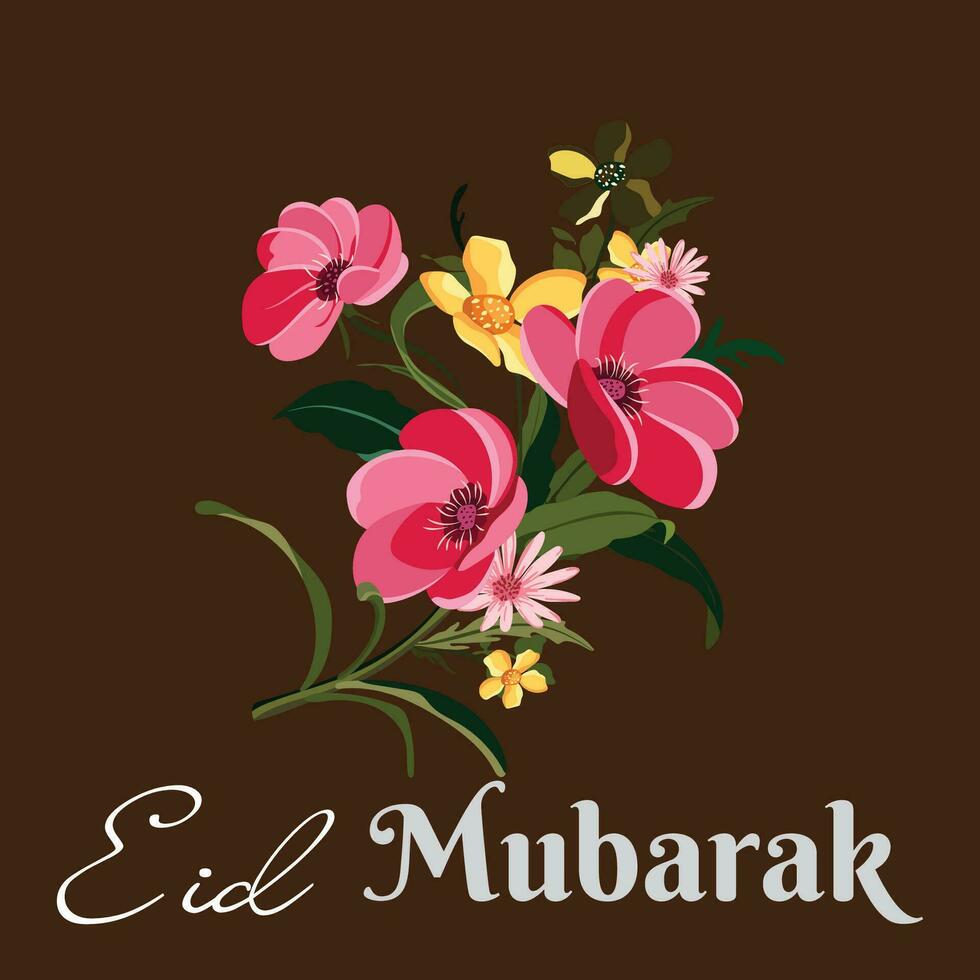 Eid Mubarak Greeting Card vector