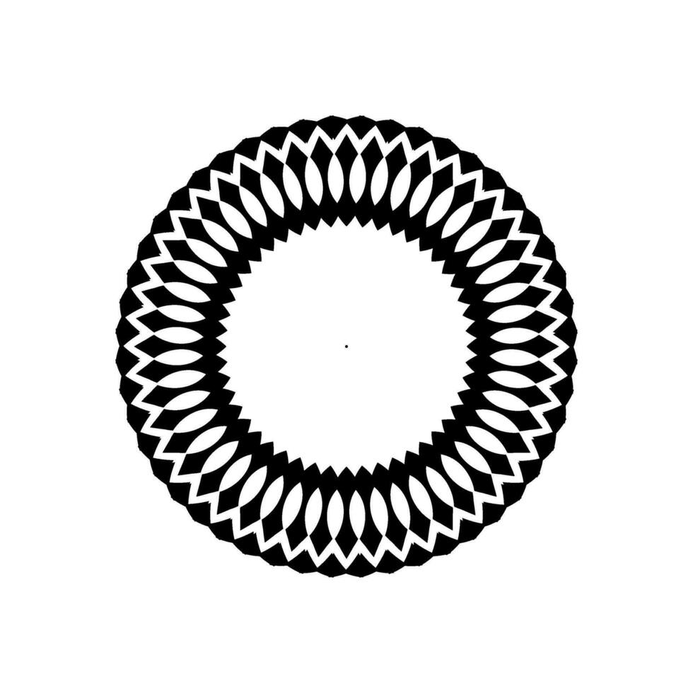 Geometrical Motive Pattern, Artistic Circle-Shaped, Monochrome and Minimalism, Modern Contemporary Mandala, for Decoration, Background, Decoration or Graphic Design Element. Vector Illustration