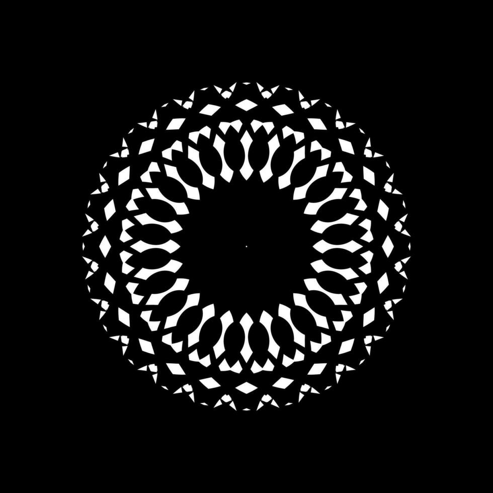 Geometrical Motive Pattern, Artistic Circle-Shaped, Monochrome and Minimalism, Modern Contemporary Mandala, for Decoration, Background, Decoration or Graphic Design Element. Vector Illustration