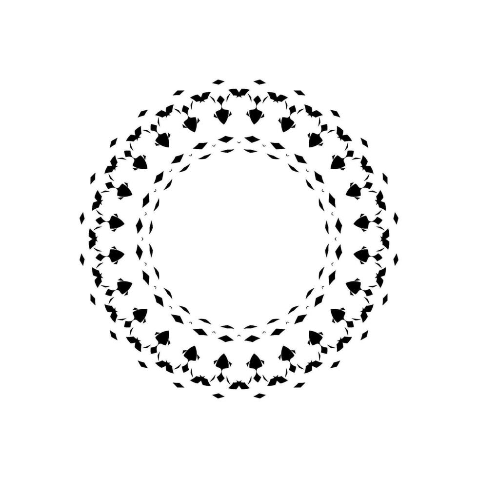 Geometrical Motive Pattern, Artistic Circle-Shaped, Monochrome and Minimalism, Modern Contemporary Mandala, for Decoration, Background, Decoration or Graphic Design Element. Vector Illustration
