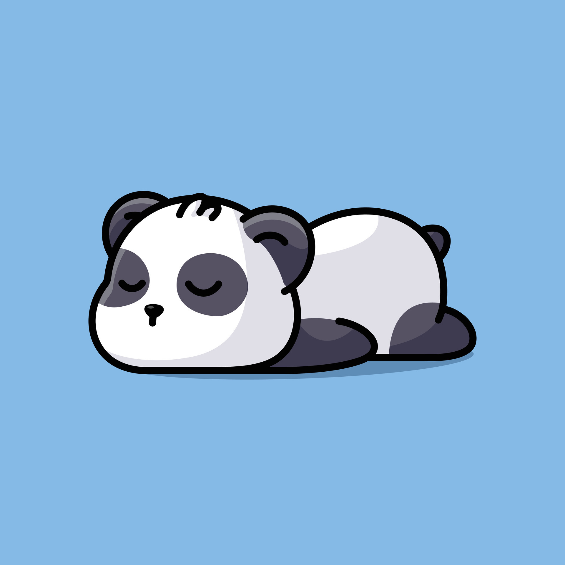 Premium Vector  Cute panda bear cartoon sleep on bamboo good night kawaii  animal