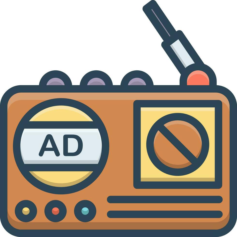 color icon for radio vector