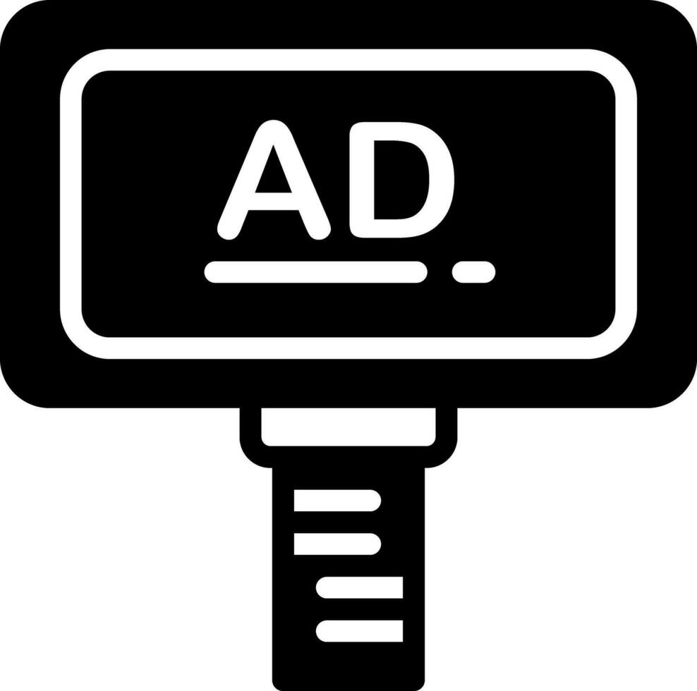 solid icon for advertising vector