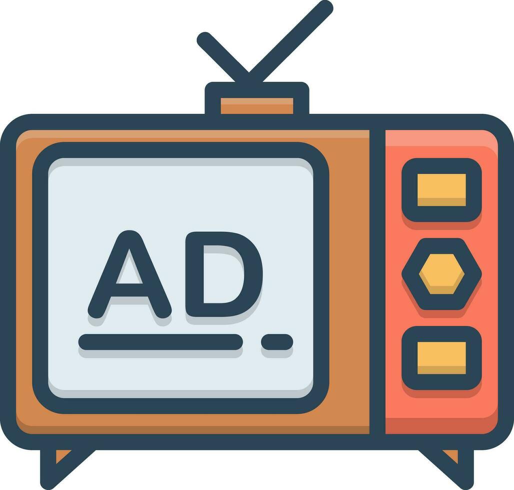 color icon for television vector