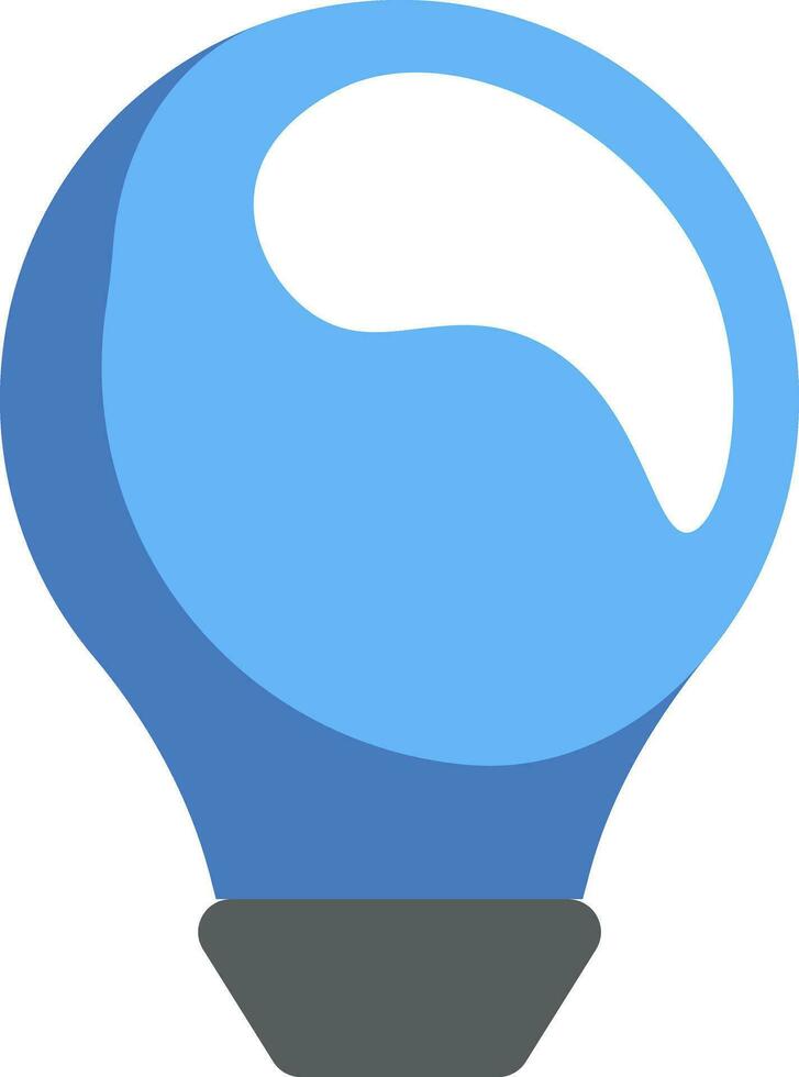 Blue Light Bulb or Idea Icon on White Background. vector