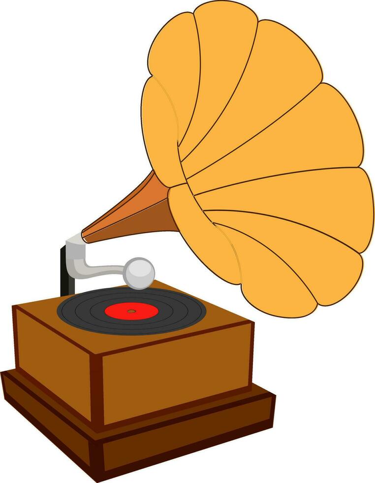 Illustration of gramophone. vector