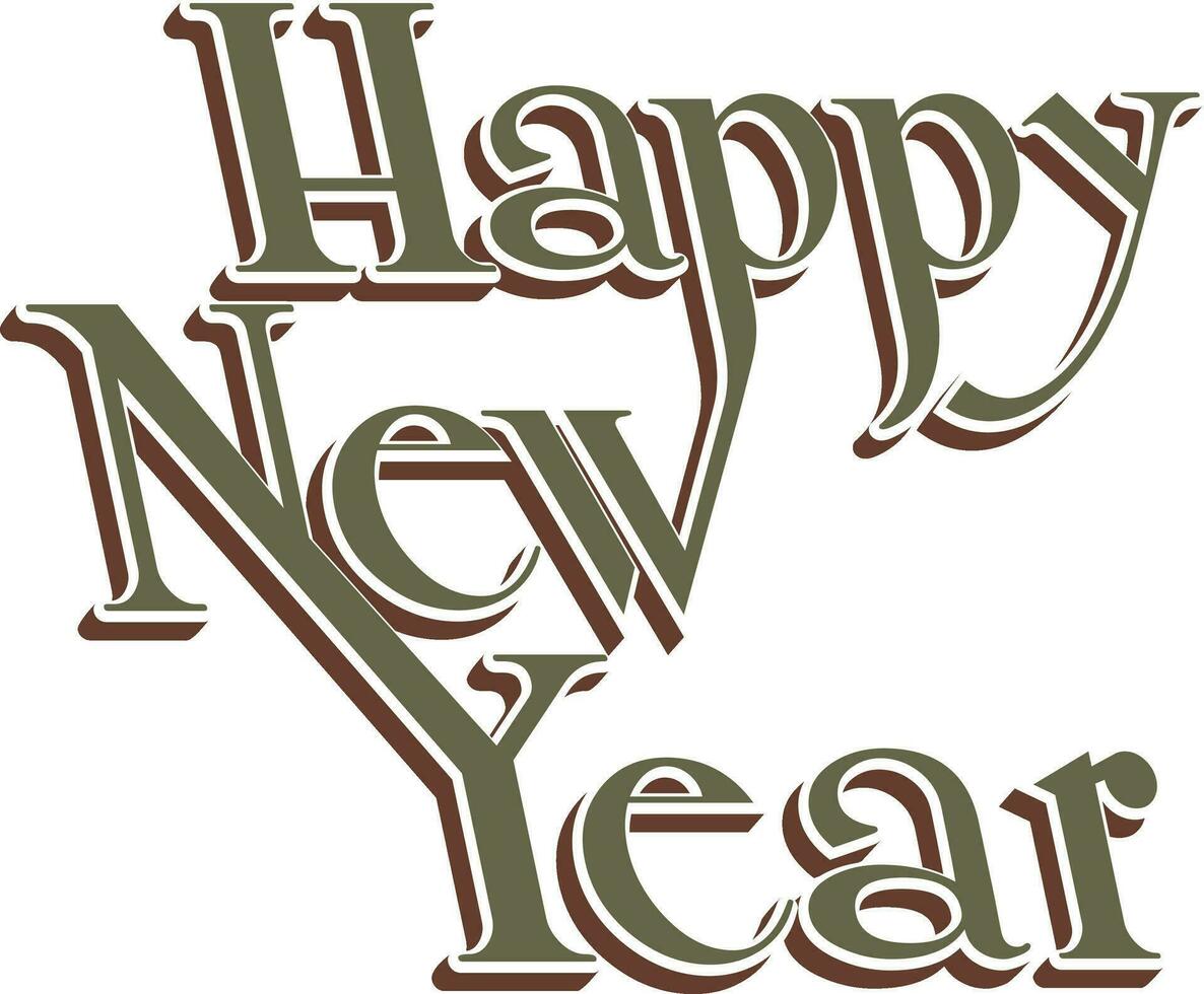 Creative 3D text Happy new year. vector