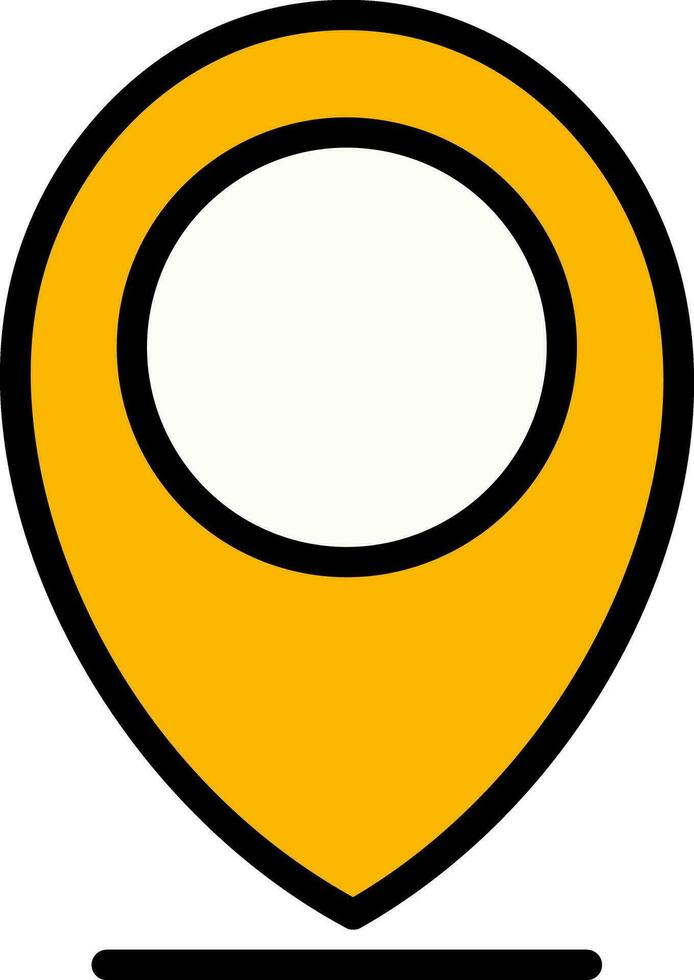 Isolated Map pin Icon in Yellow color. vector