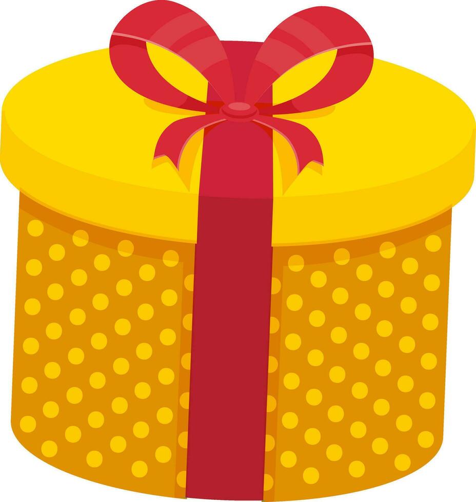 regalo caja elemento en rojo y amarillo color. vector