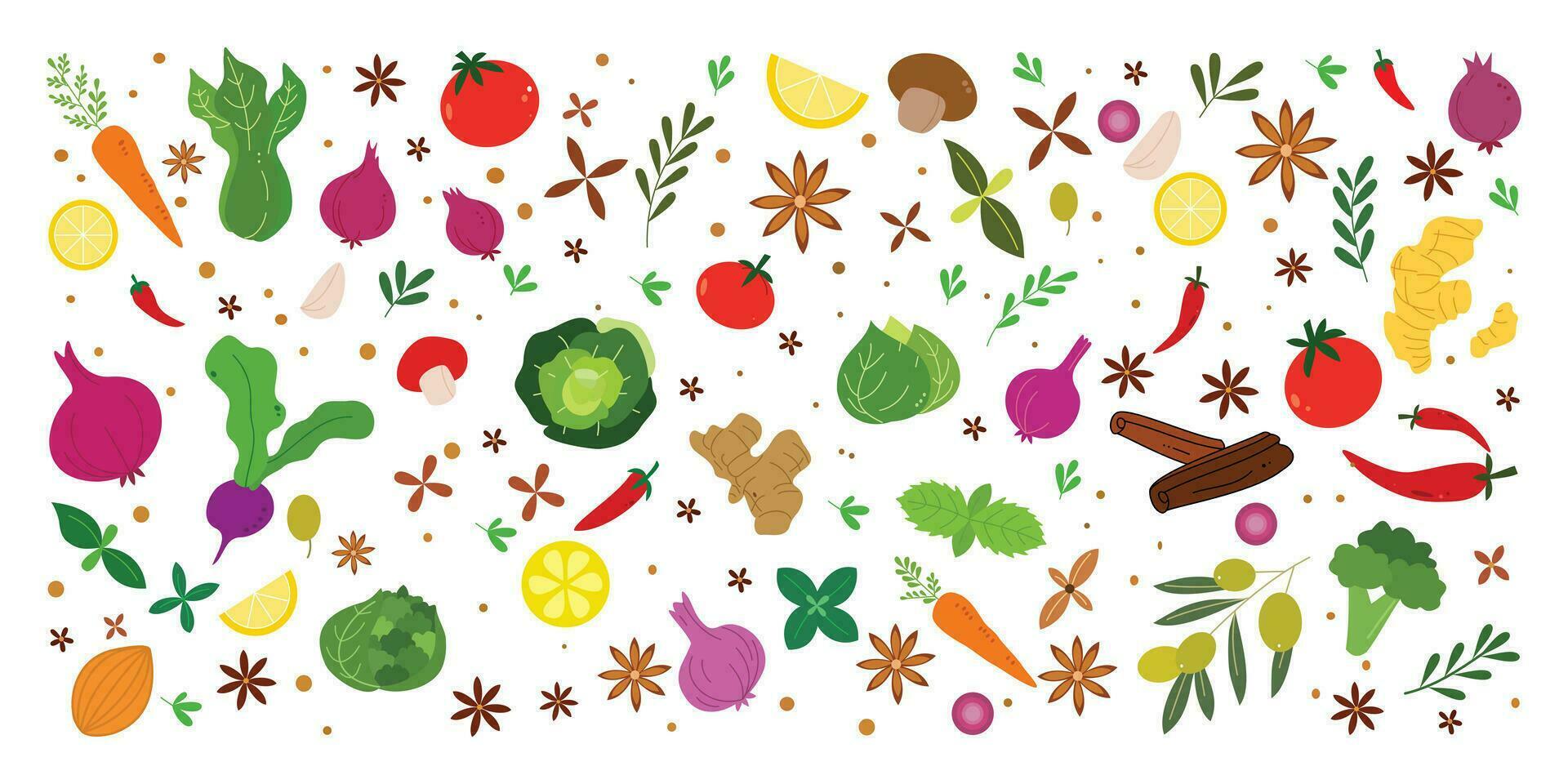 Big bundle of vegetable element vector