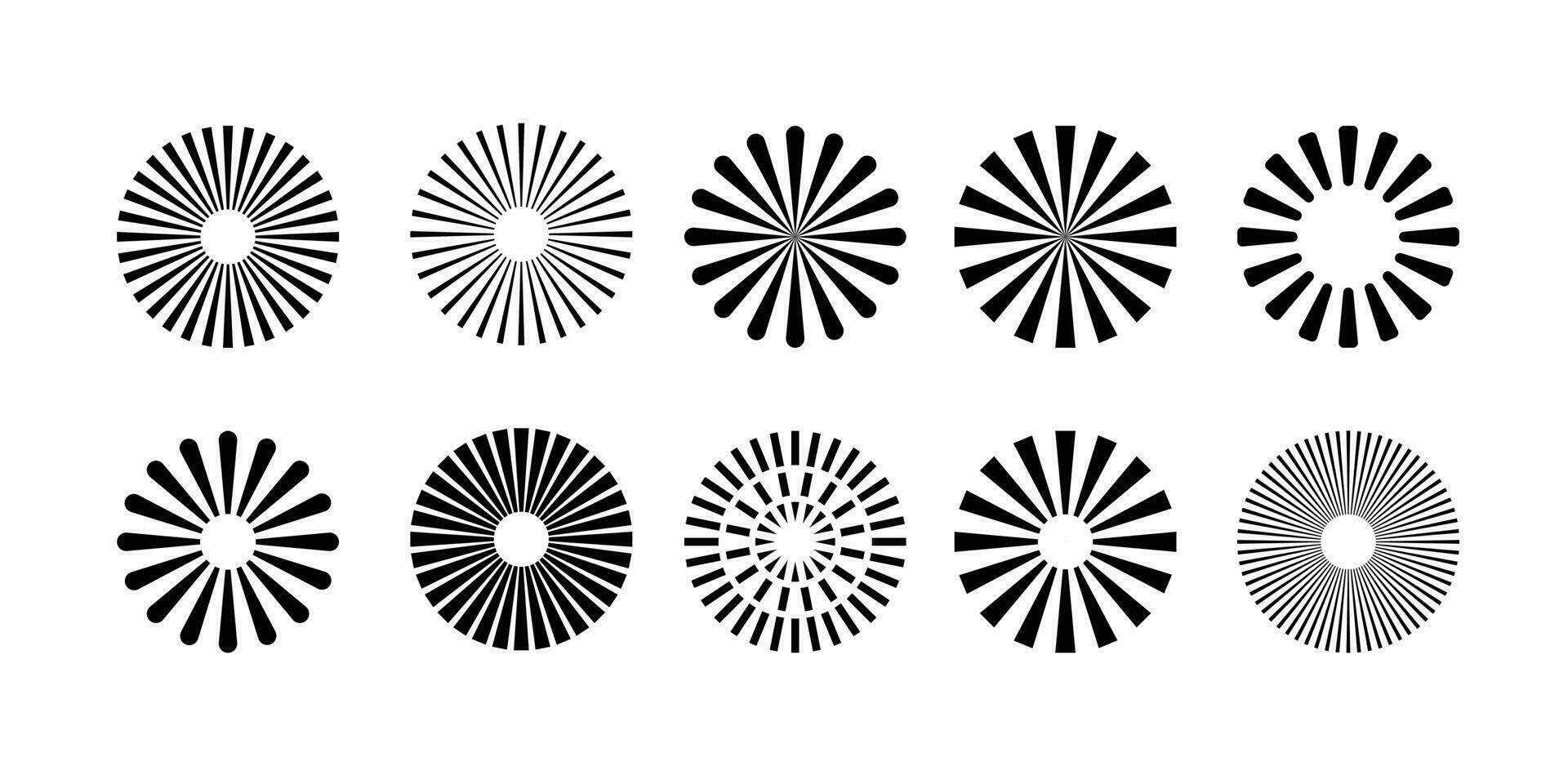 Set of round geometric symbol vector