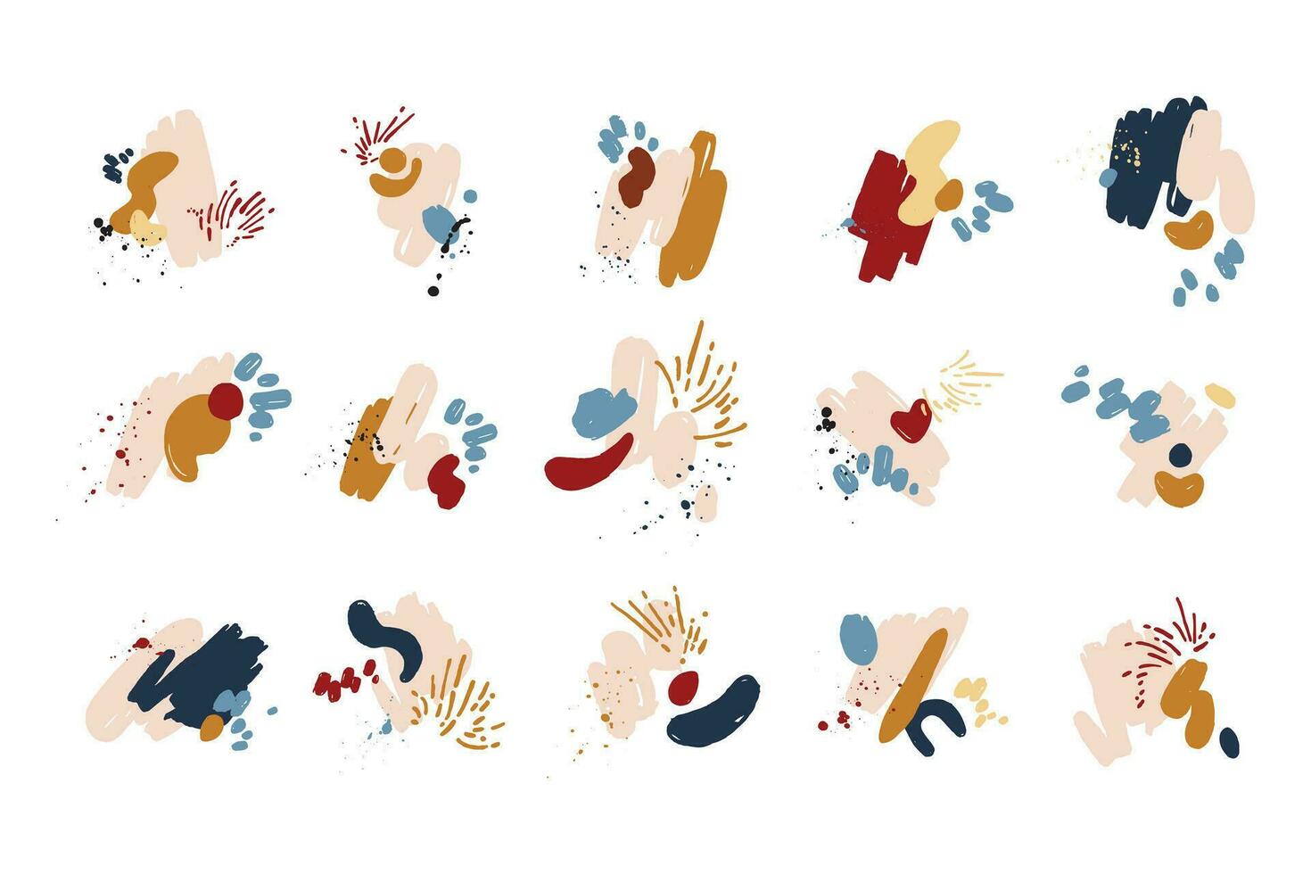 Set of abstract trendy stroke ornament vector