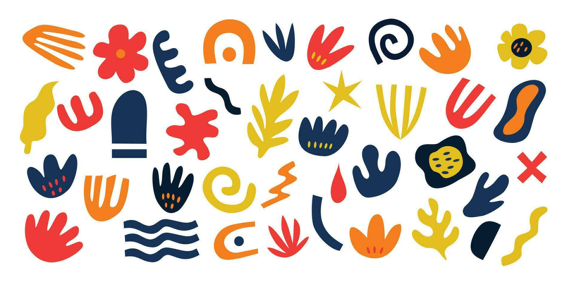 Set of abstract trendy shape ornament vector