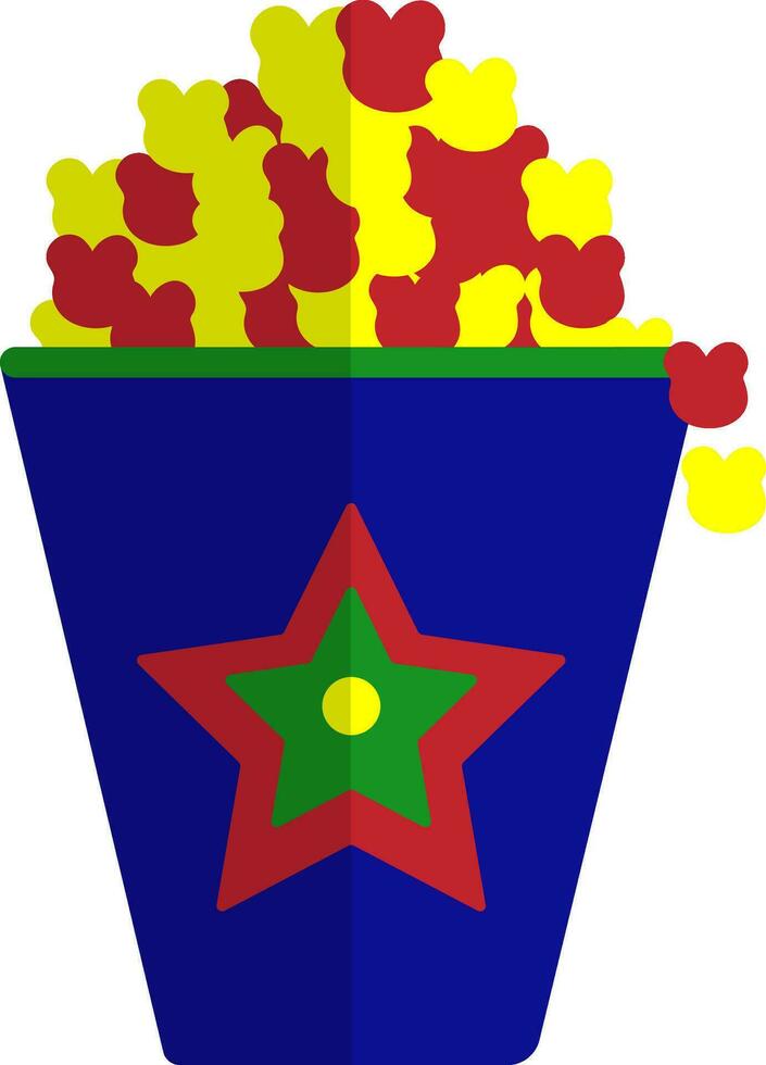 Popcorn cup in flat style. vector