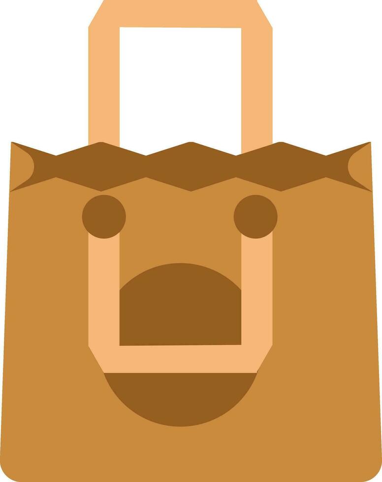 Isolated Shopping Bag Icon In Brown Color. vector