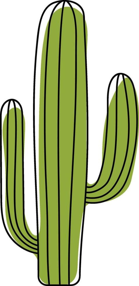 retro mano dibujado saguaro cactus aislado en el blanco antecedentes vector