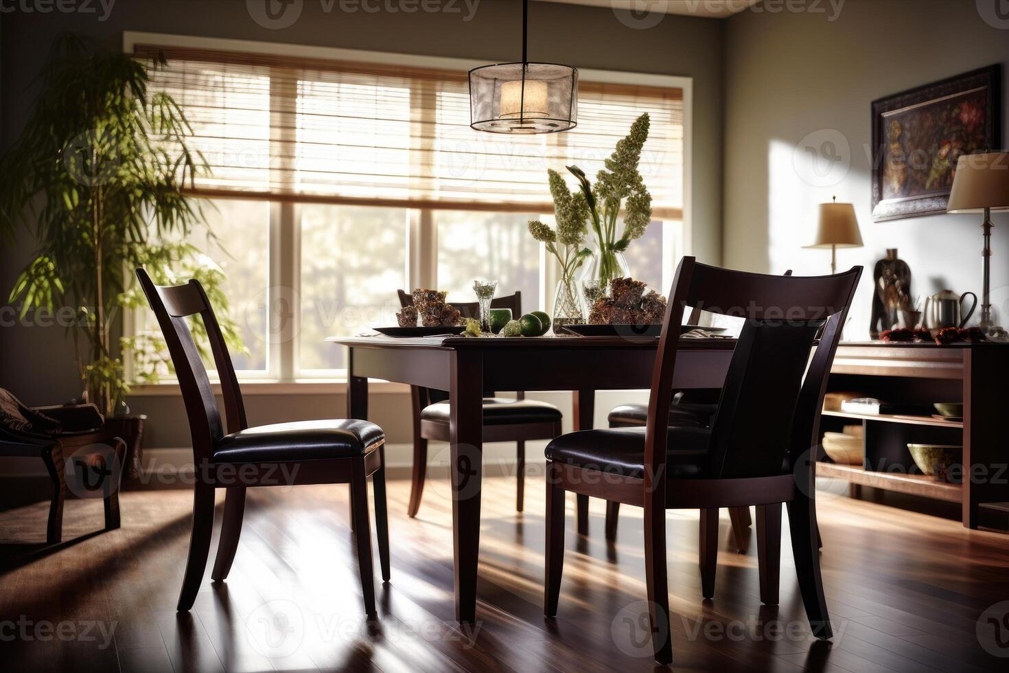 stock photo of professional catalog image with full dining room table photography