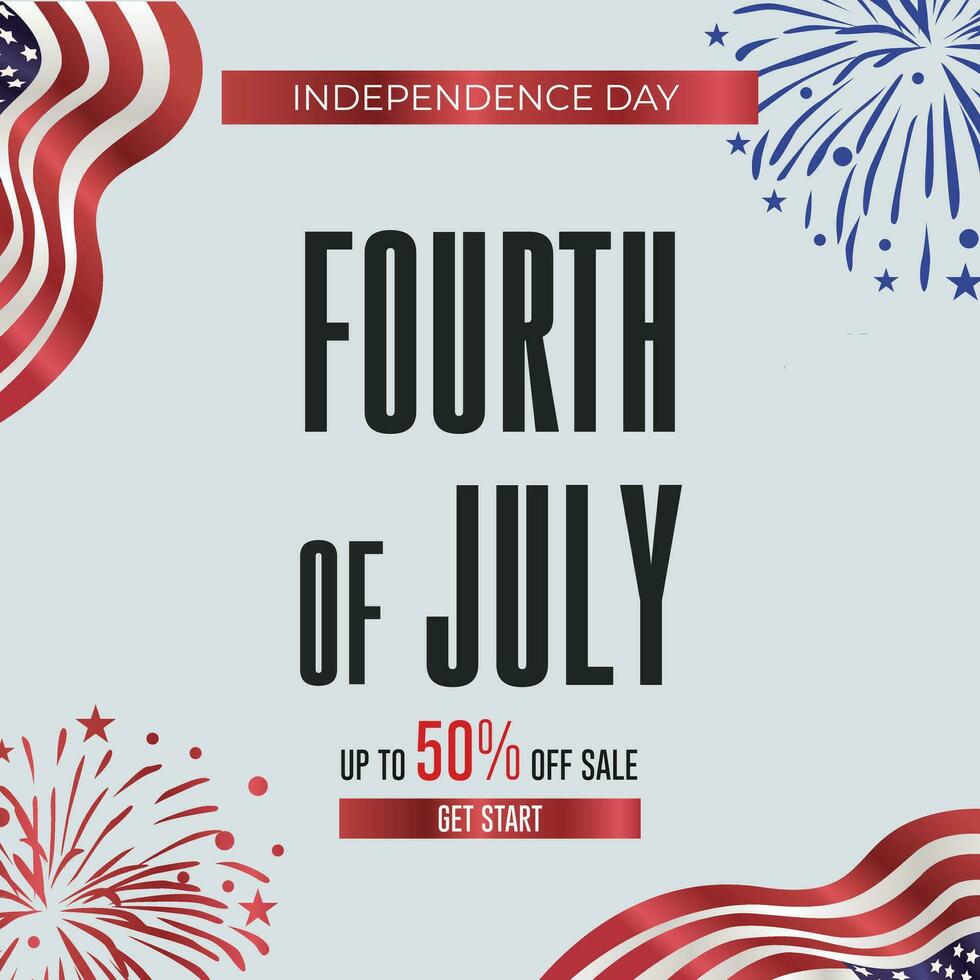 Independence Day USA post template American balloons flag and flags Garlands decor.4th of July celebration poster template. fourth of July calligraphy vector