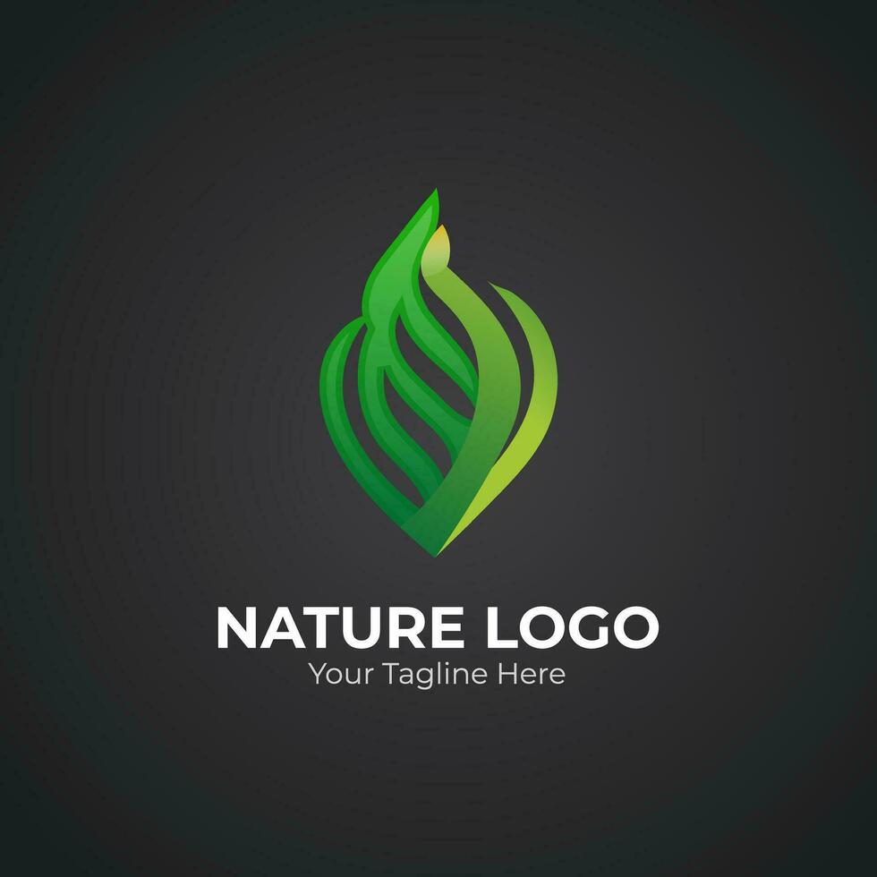 inspirado en la naturaleza plano vector logo diseño