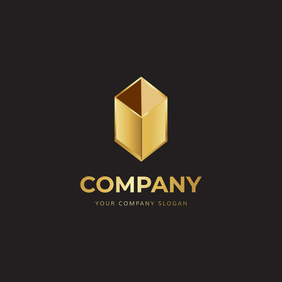 Luxury Retro Logo in Golden Style vector