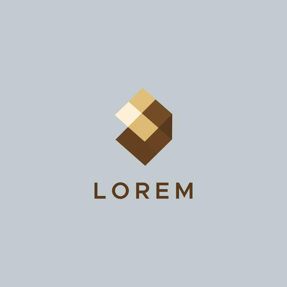 Dynamic golden minimalistic logo design vector