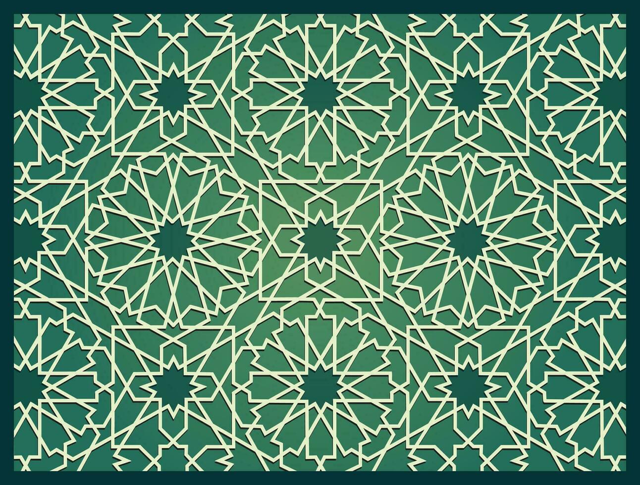 Green Arabic ornament Design, Islamic art  pattern vector