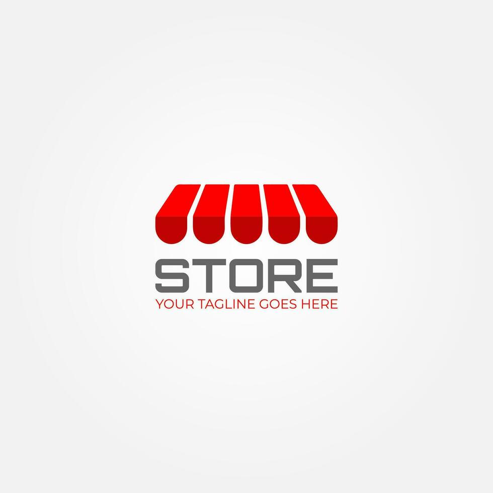 Shop Logo Graphic Vector Design in red color