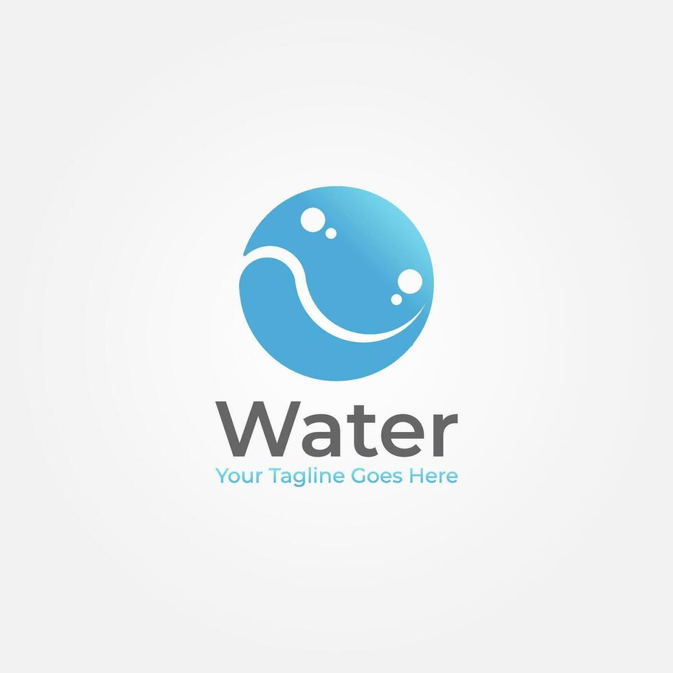 Water Logo Graphic Design in circle shape vector