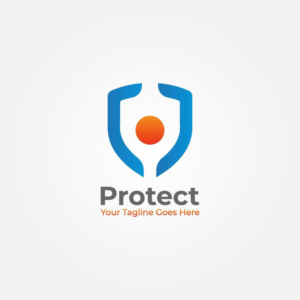 proteccion logo gráfico vector diseño, tecnología logo diseño