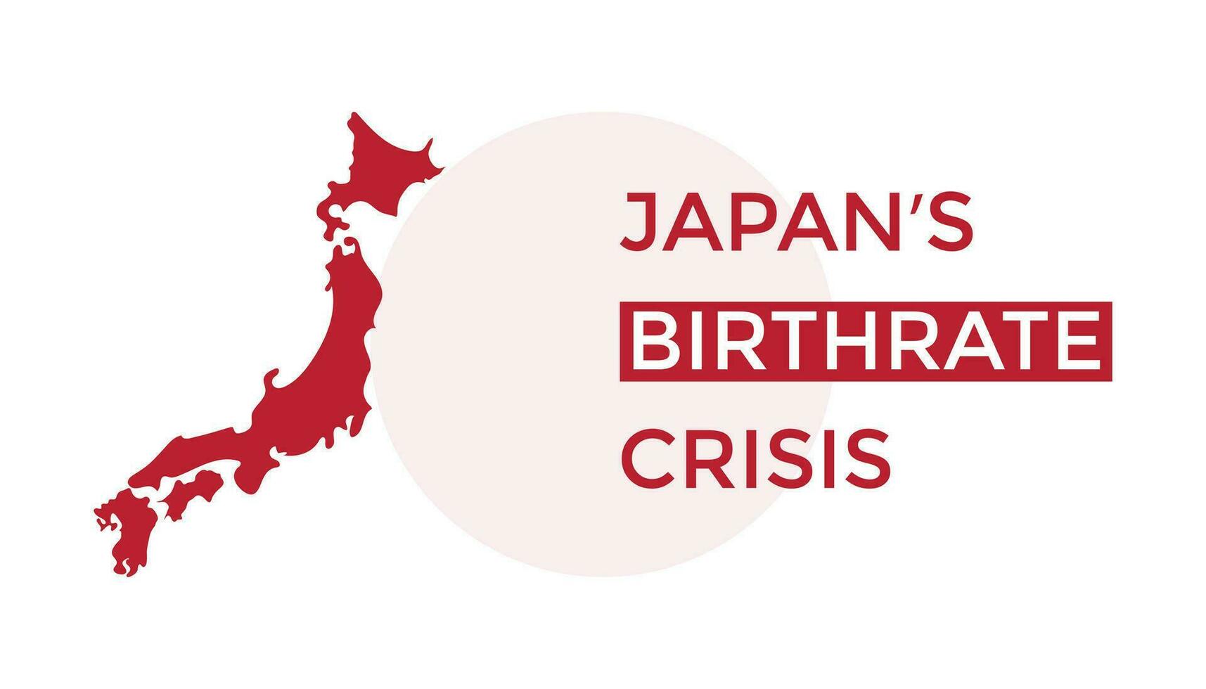 Japan Birthrate crisis vector illustration poster design, low birthrate problem