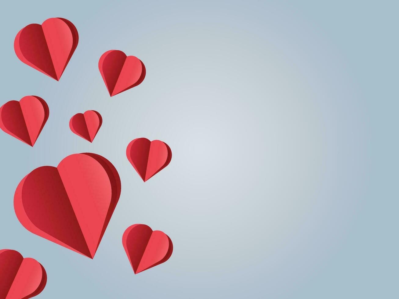 Valentine day greeting card, love concept abstract red heart background vector