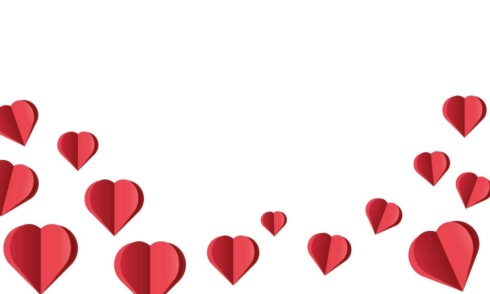 Paper style valentines love on white background vector