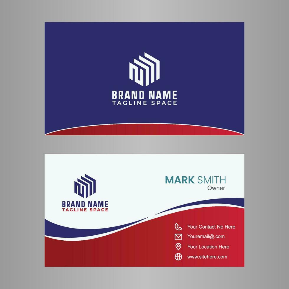 red shade and blue creative business card concept vector