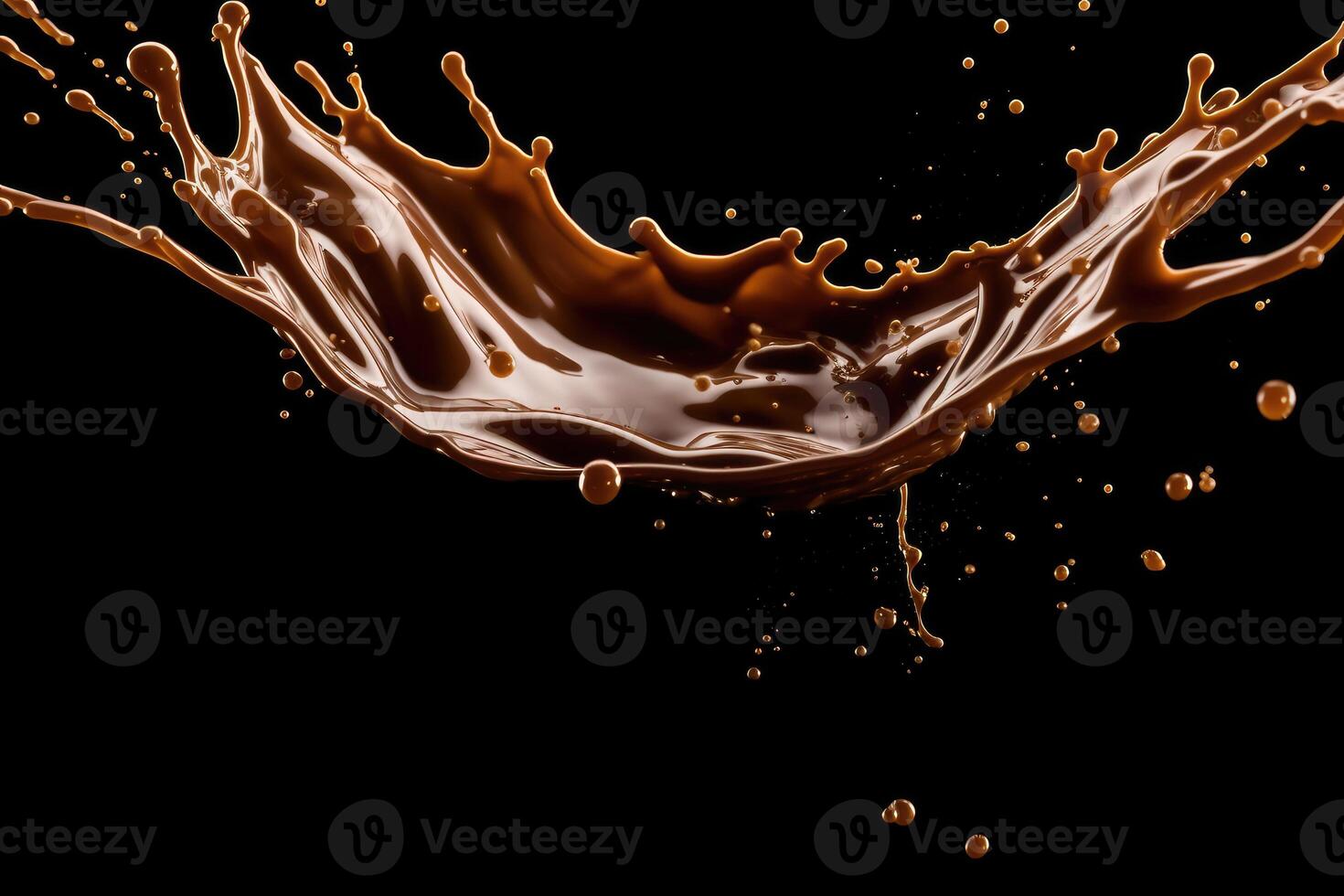 stock photo of chocolate splash isolated on black background photography