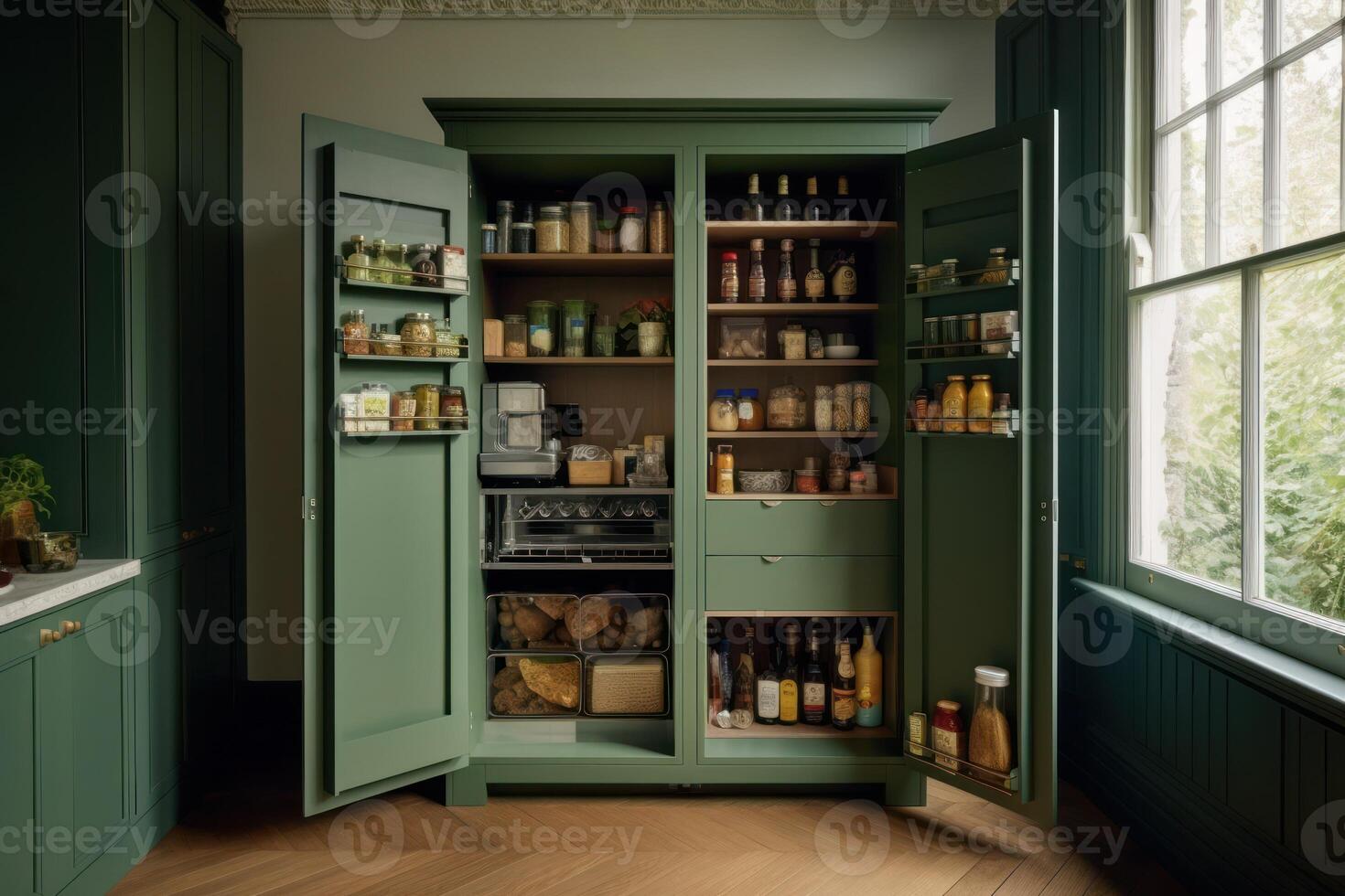 stock photo of small minimalist kitchen pantry vintage kitchen photography
