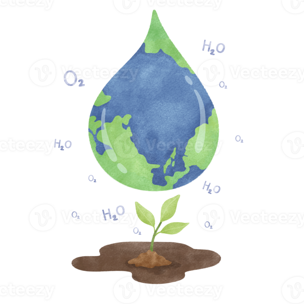 Earth day save nature watercolor png