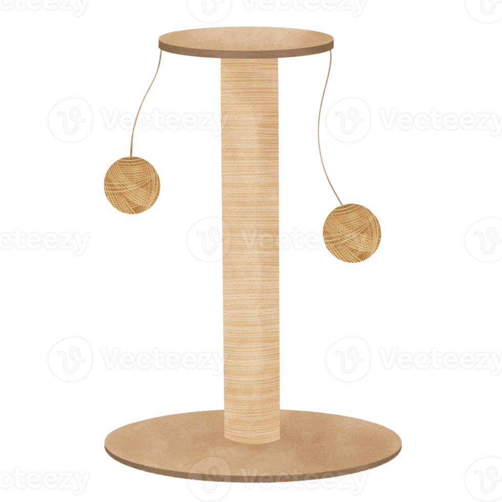 Cat Tree tower and yarn ball png