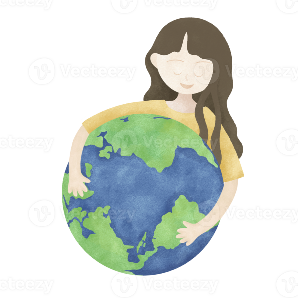 Earth day save nature watercolor png