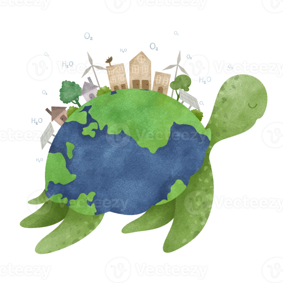 Earth day save nature watercolor png