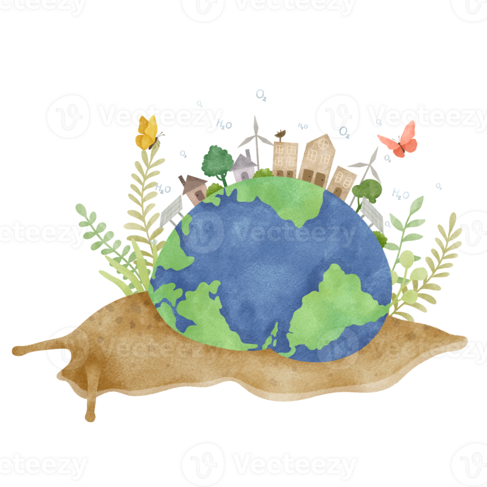 Earth day save nature watercolor png