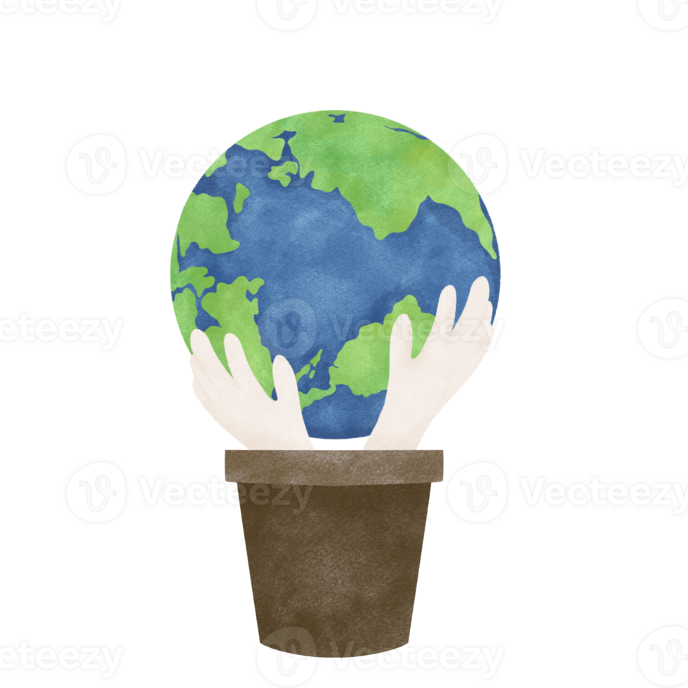 Earth day save nature watercolor png