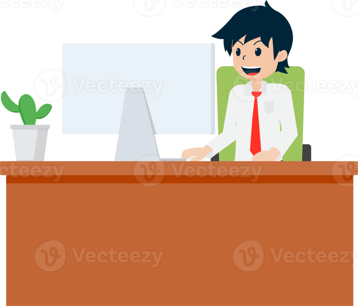 Salary Man Business Isolated Person People Cartoon Character Flat illustration Png