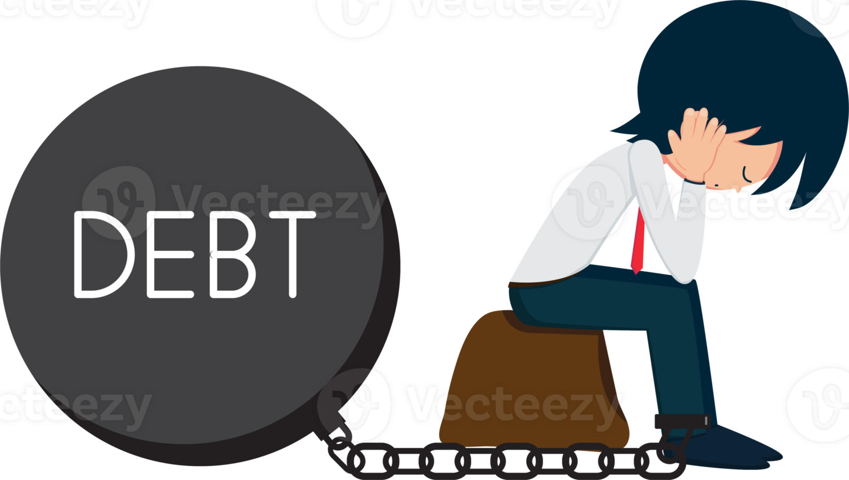 Salary Man Business Isolated Person People Cartoon Character Flat illustration Png