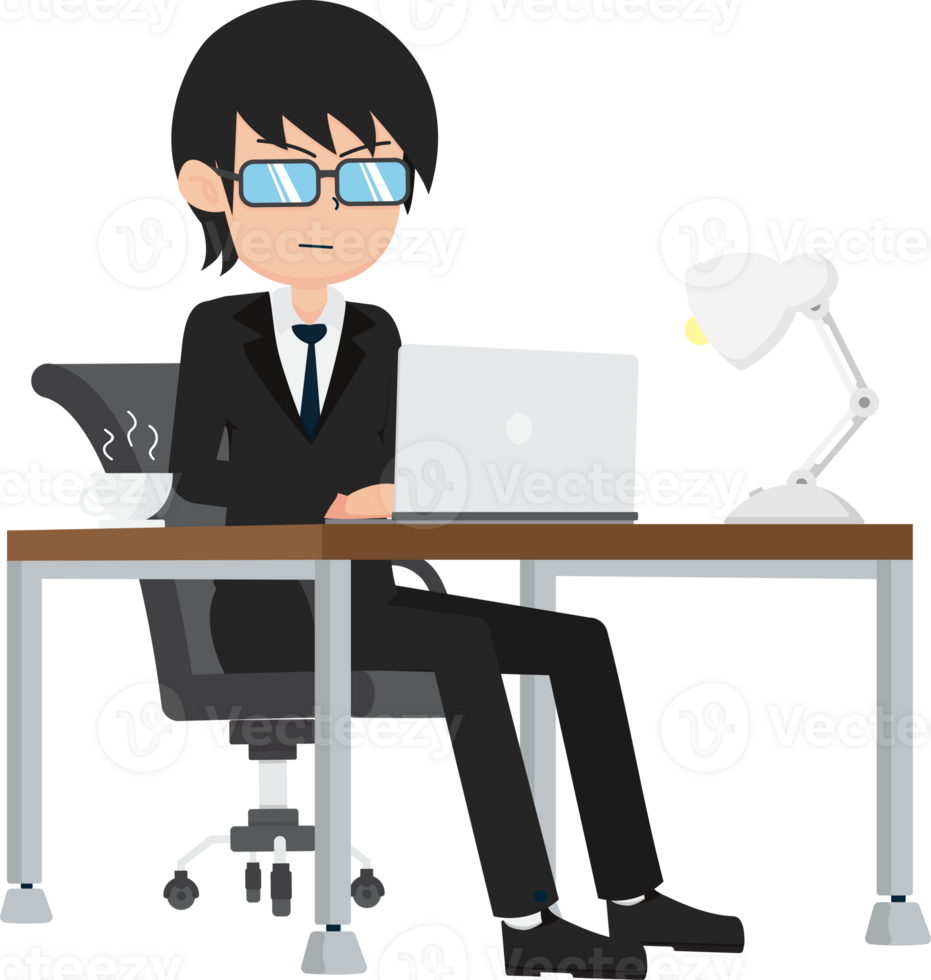 Salary Man Business Isolated Person People Cartoon Character Flat illustration Png