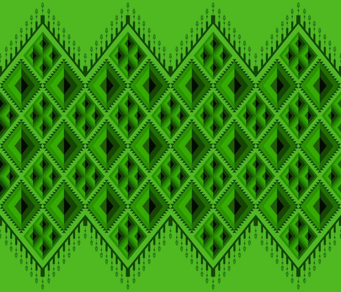 Embroidery indian aztec ethnic pattern in green vector