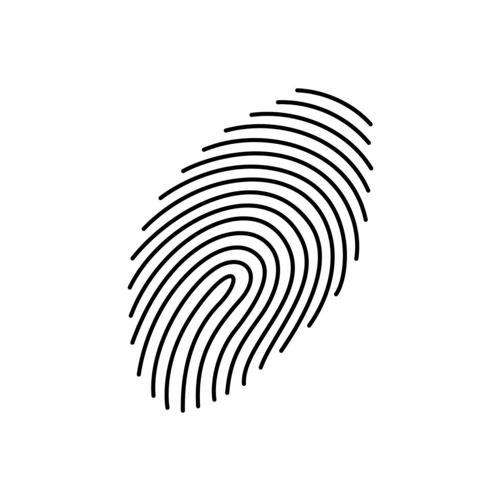 fingerprint icon design. unique identity sign and symbol. touch system security. vector