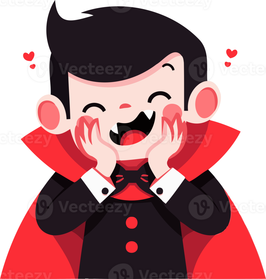 Hand Drawn halloween cute vampire in flat style png