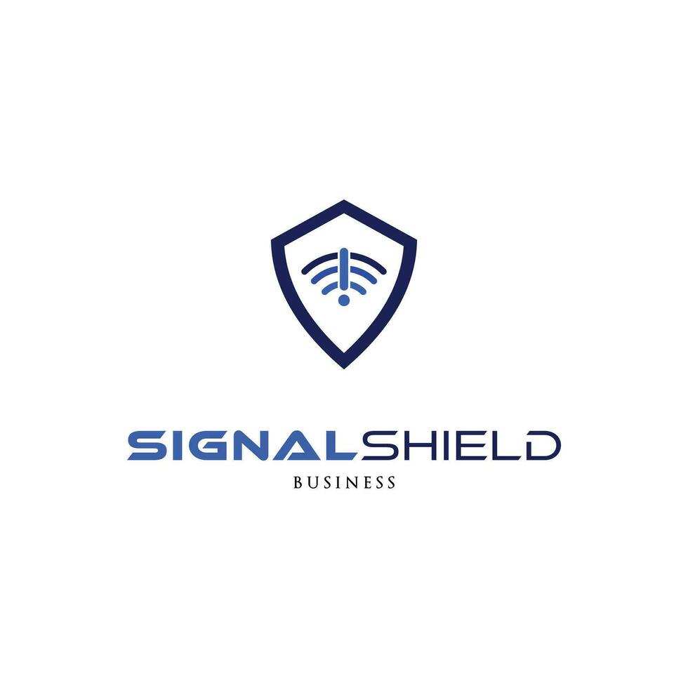 Signal Shield Icon Logo Design Template vector